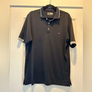 Callaway Opti-Dri Black & White Short Sleeve Polo Golf Shirt